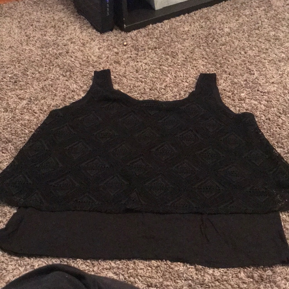 Lace overlay tank top